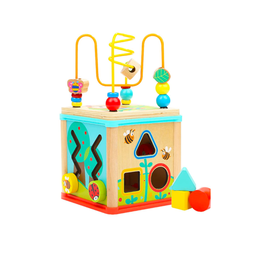Wooden Shape Sorter Activity Cube