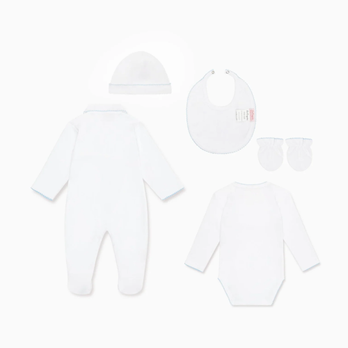 White Stork Embroidered Gift Set